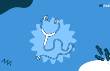 stethoscope in blue background